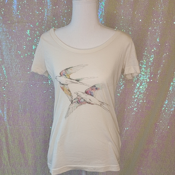 Mossimo Supply Co. Tops - Watercolor Birds T-shirt